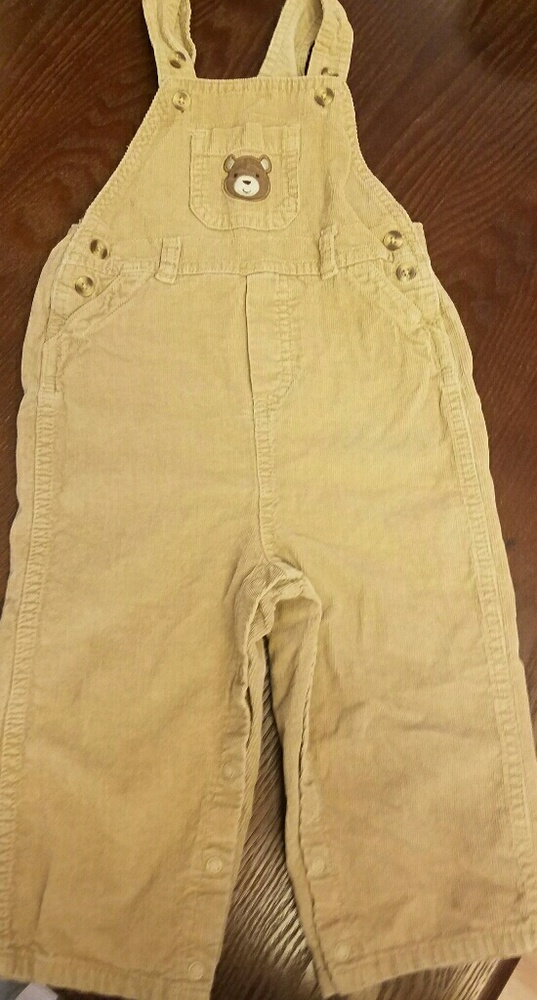 Tan Boys corduroy overalls